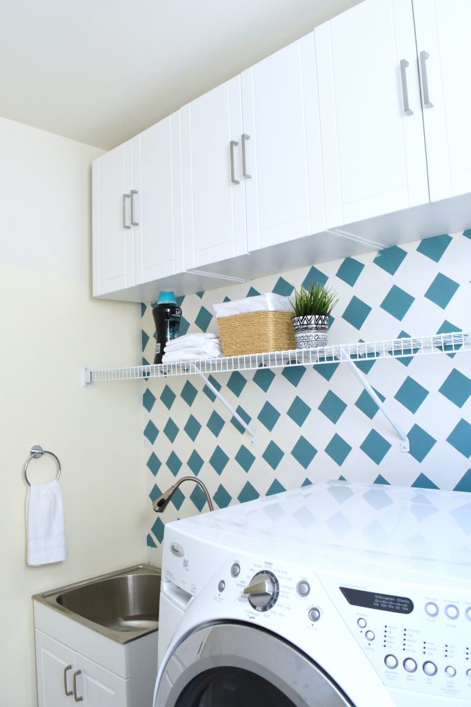 DIY Laundry Room Ideas - After - Tape Wall Art 2