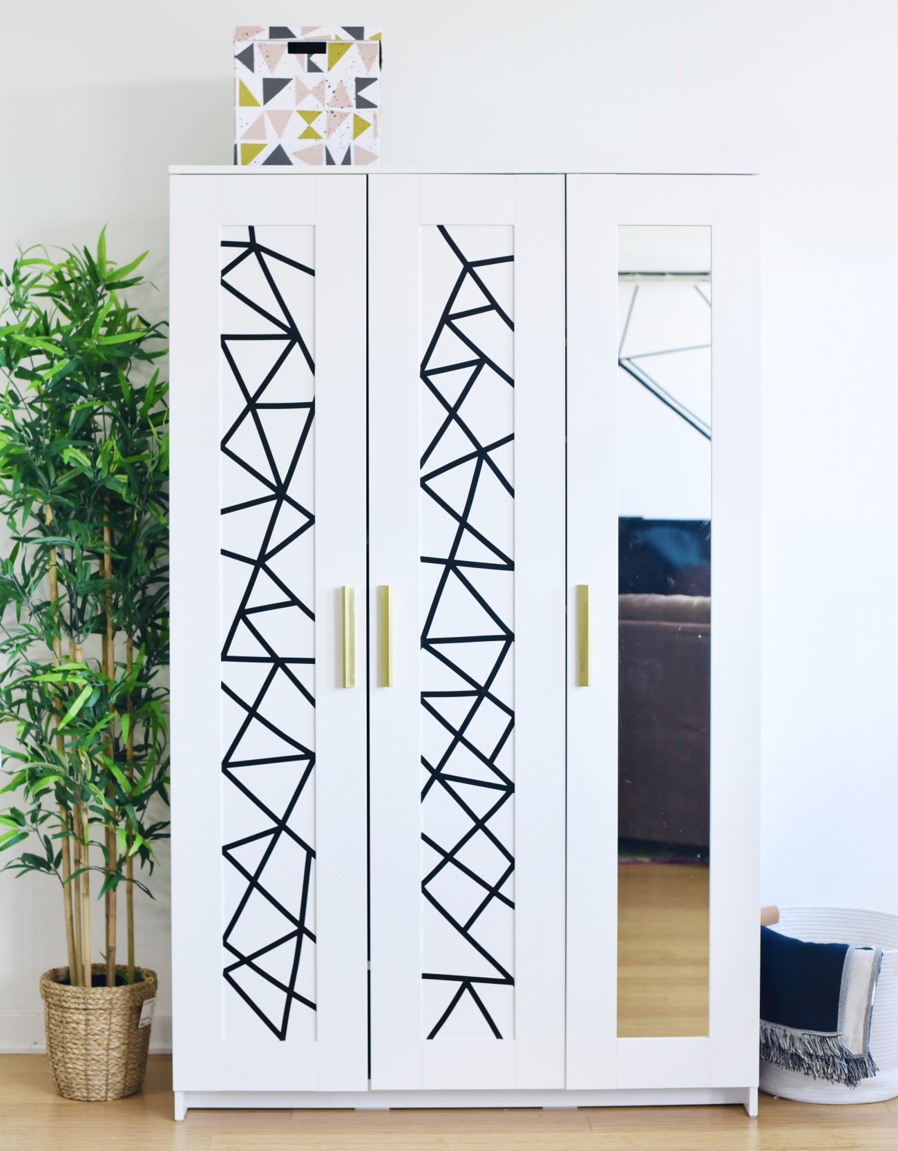 Brimnes Wardrobe Hack using just Tape DIY Design Decor by Arvinder