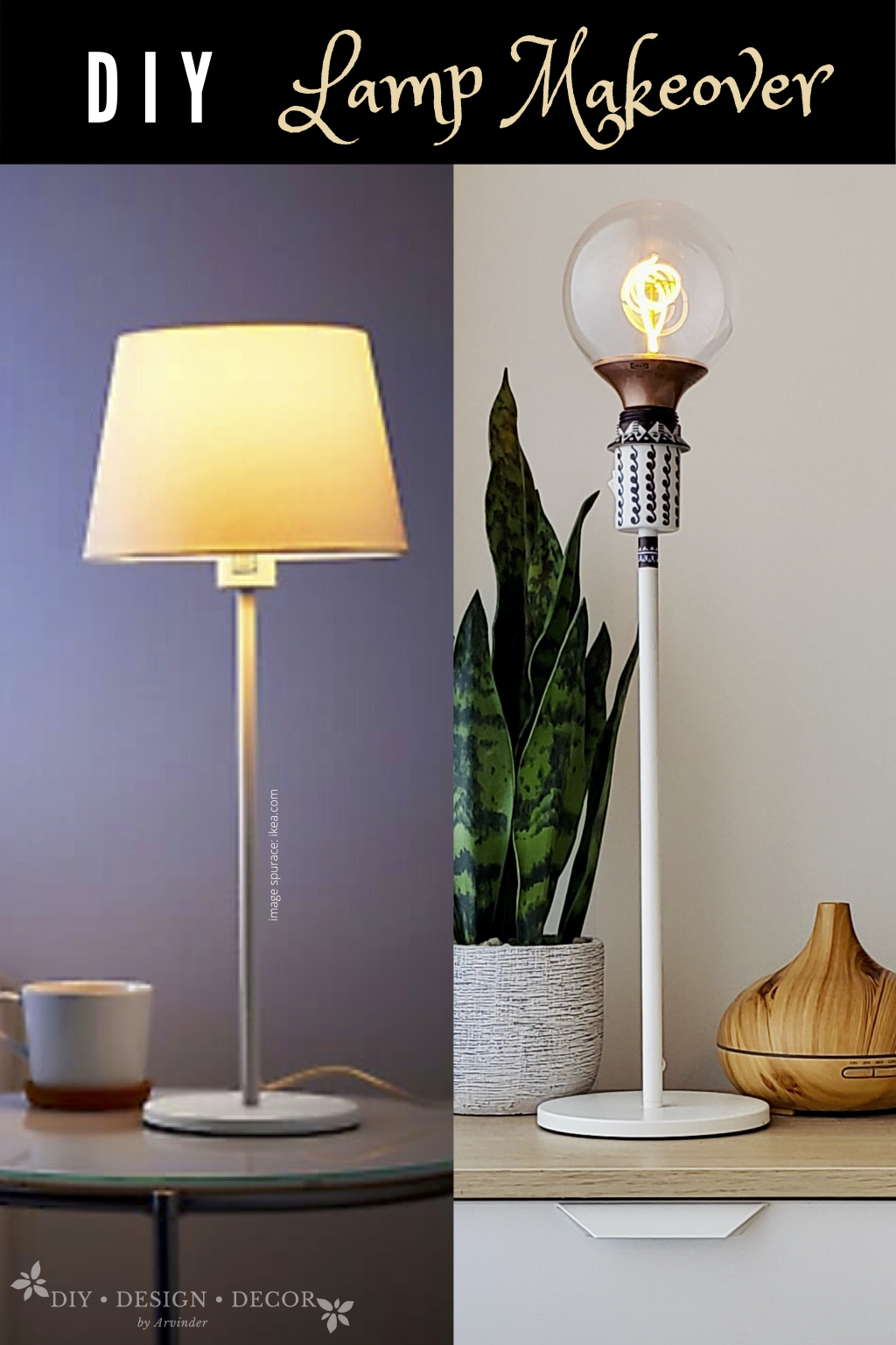 Ikea Table Lamp Makeover - DIY Design Decor by Arvinder